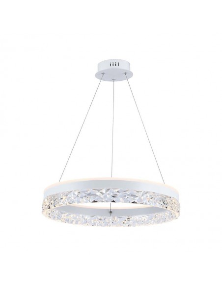 23099-Lampadario LED a Sospensione Circolare  in Metallo Colore Bianco  -1