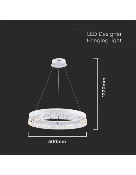 23099-Lampadario LED a Sospensione Circolare  in Metallo Colore Bianco  -2