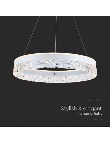 23099-Lampadario LED a Sospensione Circolare  in Metallo Colore Bianco  -7