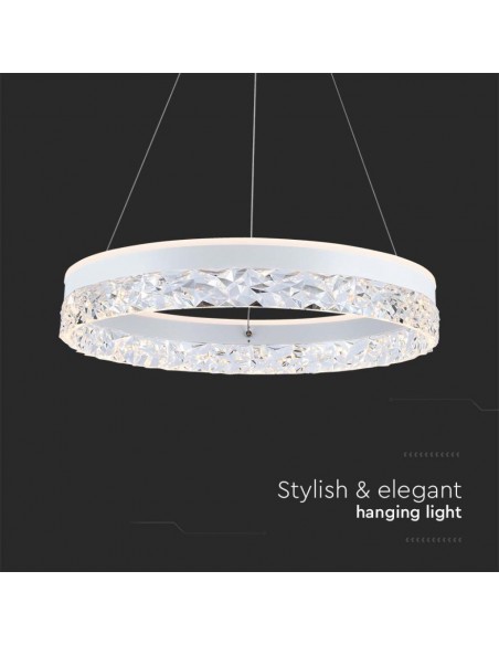 23099-Lampadario LED a Sospensione Circolare  in Metallo Colore Bianco  -7