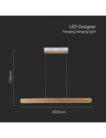 23100-Lampadario LED a Sospensione  Colore Legno -2