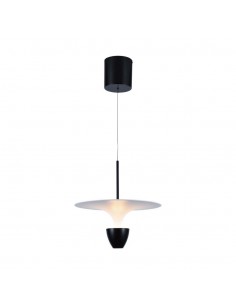 23101-Lampadario LED  dal Design Moderno x Colore Bianco e Nero Altezza regolabile -1