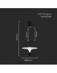 23101-Lampadario LED  dal Design Moderno x Colore Bianco e Nero Altezza regolabile -1 2