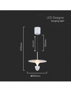 23102-Lampadario LED  dal Design Moderno x Colore Bianco Altezza regolabile -1 2