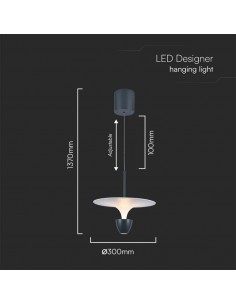 23103-Lampadario LED  dal Design Moderno x Colore Bianco e Grigio Altezza regolabile -1 2