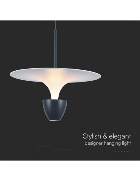 23103-Lampadario LED  dal Design Moderno x Colore Bianco e Grigio Altezza regolabile -7