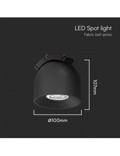 23104-Faretto LED COB da Binario in Tessuto Magnetico   Colore Nero -1 2