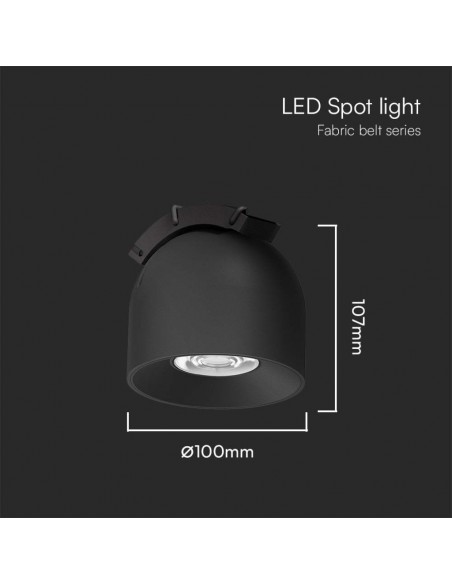 23104-Faretto LED COB da Binario in Tessuto Magnetico   Colore Nero -2