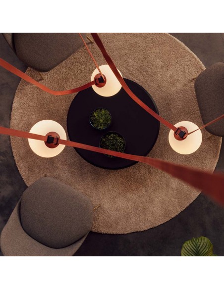 23108-Lampada LED da Binario  Sferica Opale Colore Nero -3