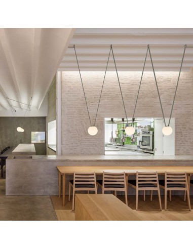 23108-Lampada LED da Binario  Sferica Opale Colore Nero -5