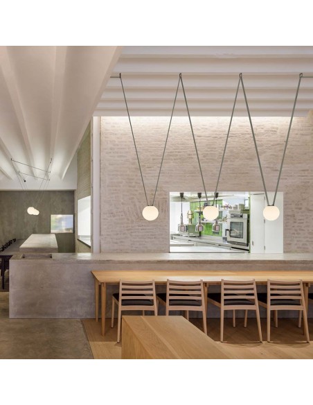 23108-Lampada LED da Binario  Sferica Opale Colore Nero -5