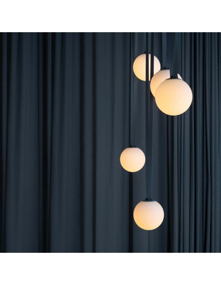 23108-Lampada LED da Binario  Sferica Opale Colore Nero -6