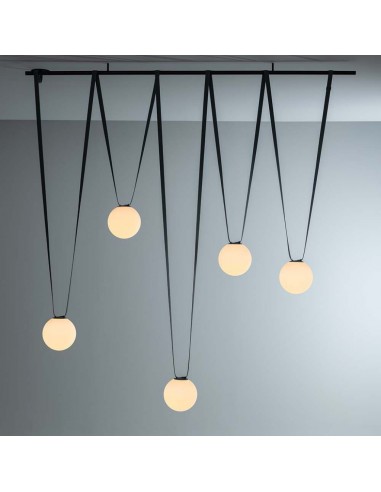 23108-Lampada LED da Binario  Sferica Opale Colore Nero -7