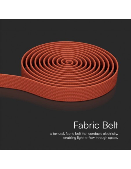 23125-Binario in Tessuto m per Montaggio Faretti Colore Rosso-7