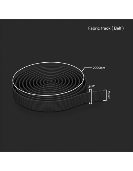 23126-Binario in Tessuto m per Montaggio Faretti Colore Grigio Scuro-2