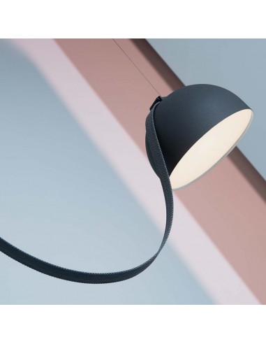 23126-Binario in Tessuto m per Montaggio Faretti Colore Grigio Scuro-5