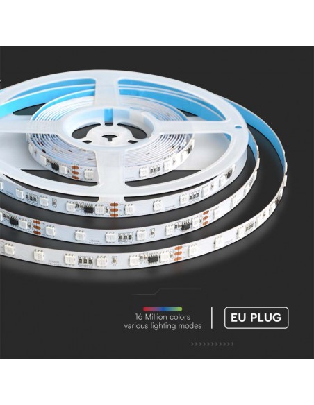 Kit per Strip LED Magic SMD5050 13W/m 60 LED/m RGB 5m Compatibile con Magic Home Pro con Telecomando e Alimentatore