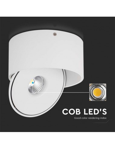 23157-Faretto LED COB da Incasso Rotondo  Inclinabile Colore Bianco in-7