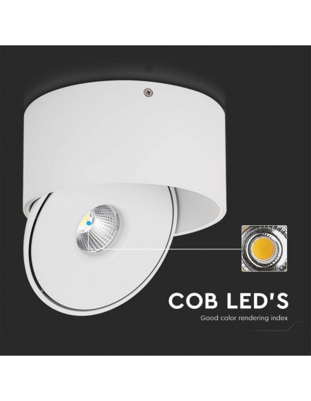 23157-Faretto LED COB da Incasso Rotondo  Inclinabile Colore Bianco in-7