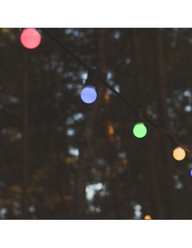 23159-Catenaria m con  Lampadine mini Globo LED x RGB con Telecomando e Adattatore IP-5