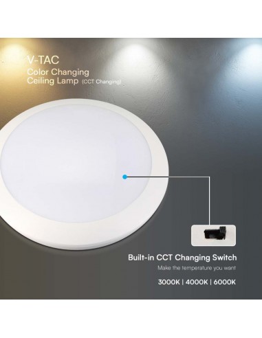 23160-Plafoniera LED Rotonda  con Sensore Microonde d mm h mm CCT Regolabile -7