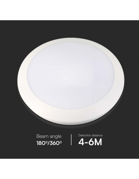 Plafoniera LED Rotonda 20W con Sensore Microonde d: 300mm h: 87mm CCT Regolabile IP66