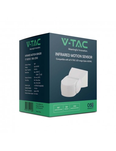 23161-Sensore di Movimento a Infrarossi   Montaggio a Parete Colore Bianco -2