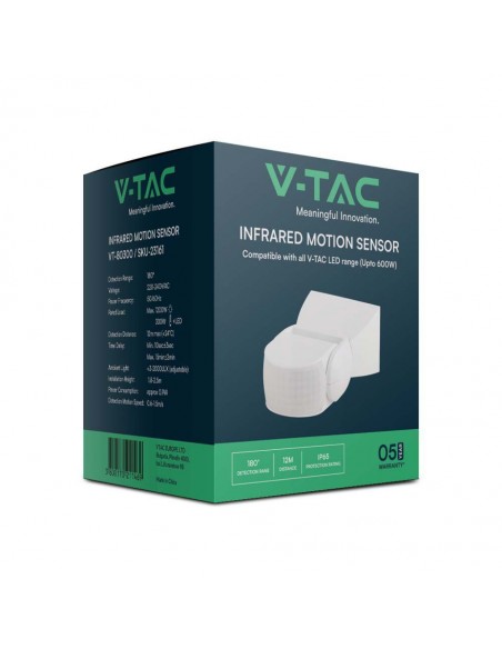 23161-Sensore di Movimento a Infrarossi   Montaggio a Parete Colore Bianco -2