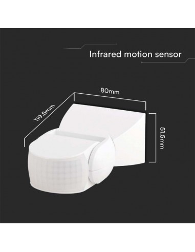 23161-Sensore di Movimento a Infrarossi   Montaggio a Parete Colore Bianco -3