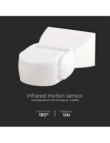23161-Sensore di Movimento a Infrarossi   Montaggio a Parete Colore Bianco -5