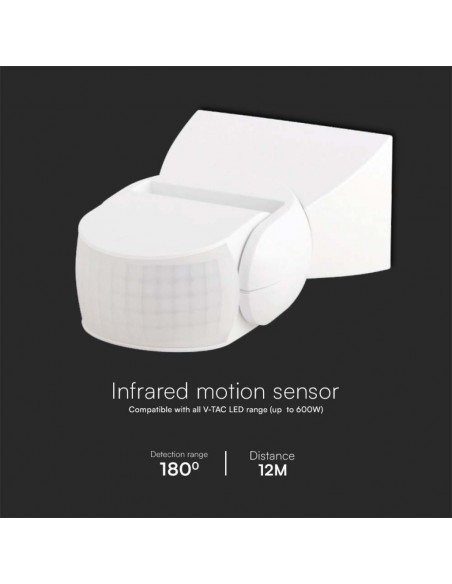 23161-Sensore di Movimento a Infrarossi   Montaggio a Parete Colore Bianco -5