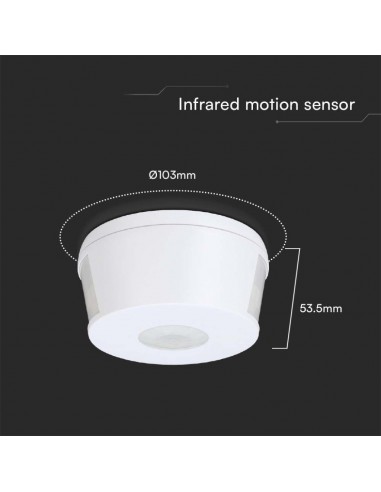 23162-Sensore di Movimento a Infrarossi  Rilevamento a  Montaggio a Plafone Colore Bianco-3