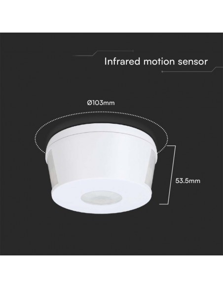 23162-Sensore di Movimento a Infrarossi  Rilevamento a  Montaggio a Plafone Colore Bianco-3