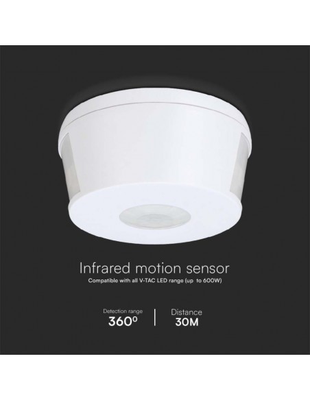23162-Sensore di Movimento a Infrarossi  Rilevamento a  Montaggio a Plafone Colore Bianco-5
