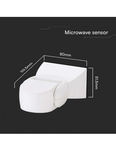 23164-Sensore di Movimento a microonde   Montaggio a Parete Colore Bianco -3