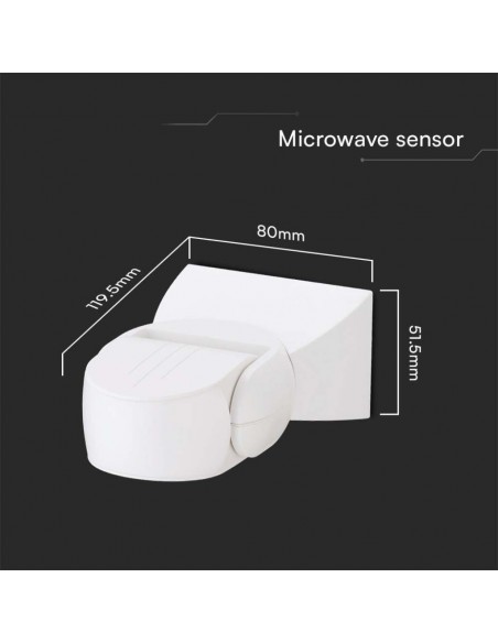 23164-Sensore di Movimento a microonde   Montaggio a Parete Colore Bianco -3