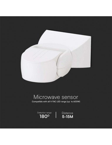 23164-Sensore di Movimento a microonde   Montaggio a Parete Colore Bianco -5
