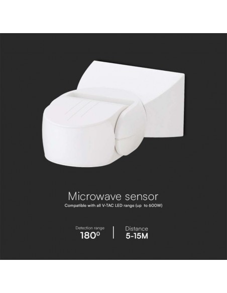 23164-Sensore di Movimento a microonde   Montaggio a Parete Colore Bianco -5
