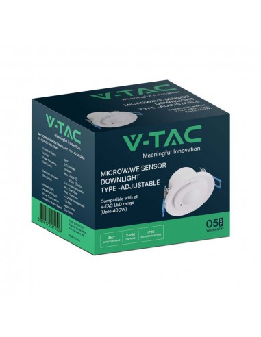 23165-Sensore di Movimento a Microonde   Orientabile Montaggio a Incasso Colore Bianco-2