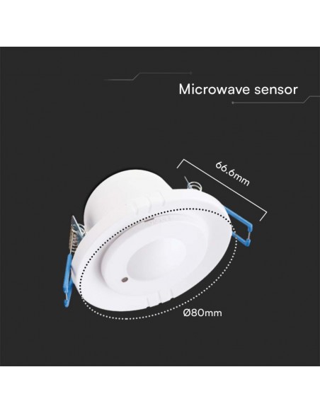 23165-Sensore di Movimento a Microonde   Orientabile Montaggio a Incasso Colore Bianco-3