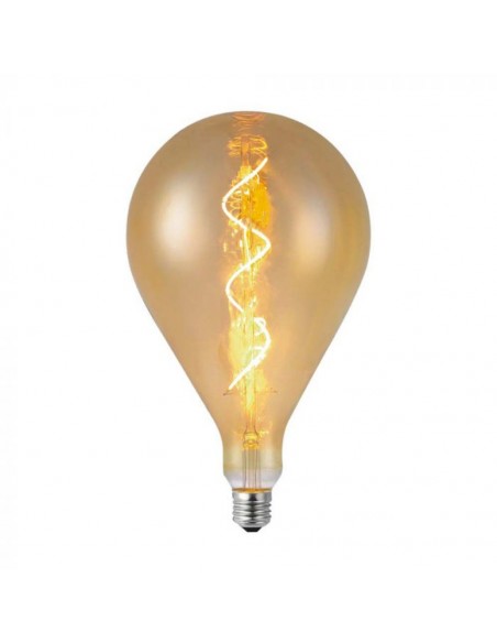 23166-Lampadina LED E  A Filamento a Spirale con Vetro Ambrato -1