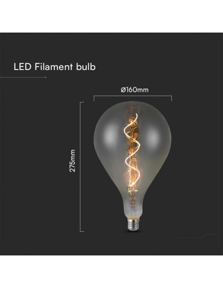 23167-Lampadina LED E  BS Filamento a Spirale Vetro Fumé -2