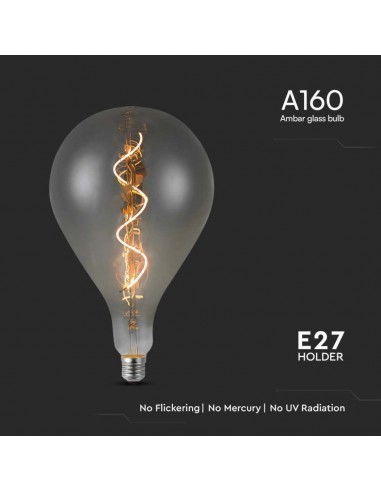 23167-Lampadina LED E  BS Filamento a Spirale Vetro Fumé -5