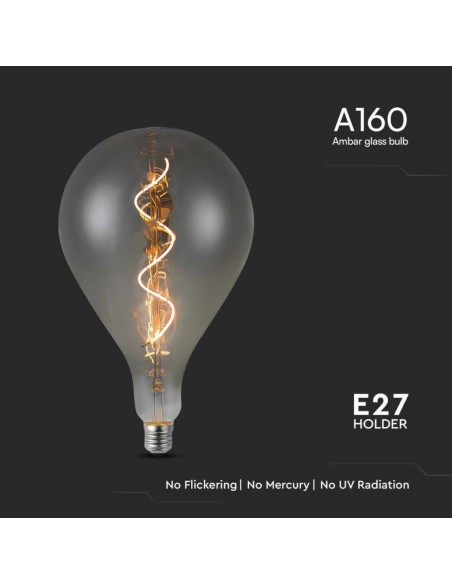 23167-Lampadina LED E  BS Filamento a Spirale Vetro Fumé -5