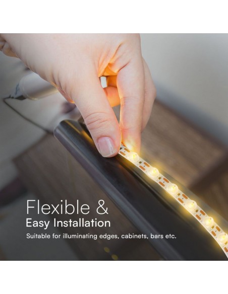 Strip LED SMD2835 con Lenti 170° 16.5W/m 5m 48LED/m 24V 3000K IP20 11mm