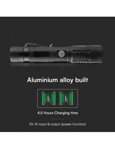 23338-Torcia LED  con Batteria Ricaricabile USB C LM/W IP-6