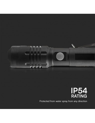 23338-Torcia LED  con Batteria Ricaricabile USB C LM/W IP-7