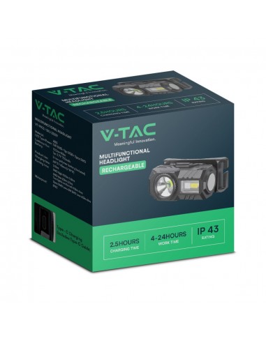 23339-Torcia LED Frontale  SMDRGB lm con Cintura in Silicone e Batteria Ricaricabile USB C IP-2