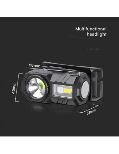 23339-Torcia LED Frontale  SMDRGB lm con Cintura in Silicone e Batteria Ricaricabile USB C IP-3