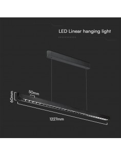 23341-Plafoniera LED Chip Samsung a Sospensione  Lineare Colore Nero  in-1 2